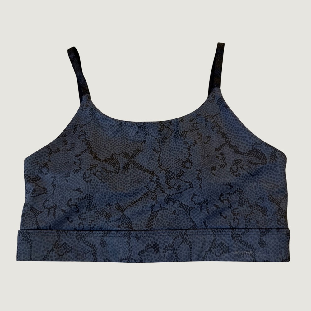 All Fenix Sports Bra Size S Snakeskin Print Polyester Spandex Active Gray Black